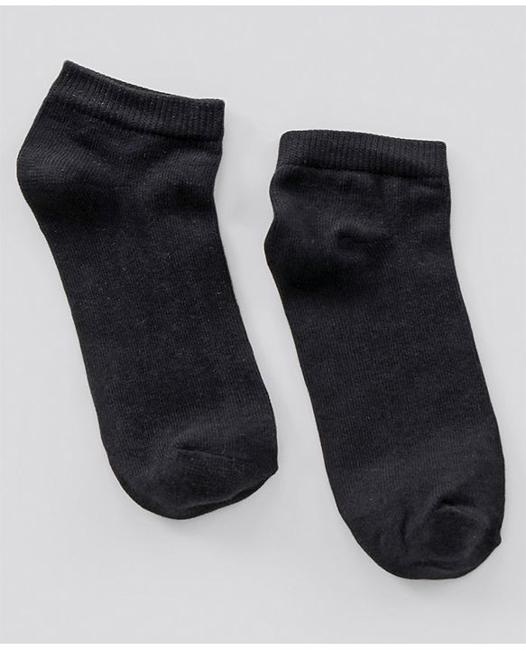 Pine Kids Ankle Length Anti Microbial Washed School Socks Solid Pack of 3- Black