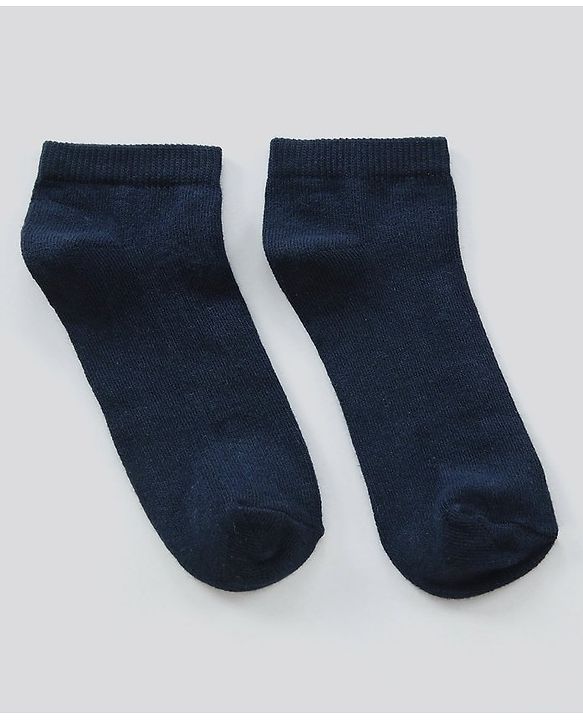 Pine Kids Ankle Length  Anti Microbial Washed School Socks Solid Pack of 3- Navy Blue
