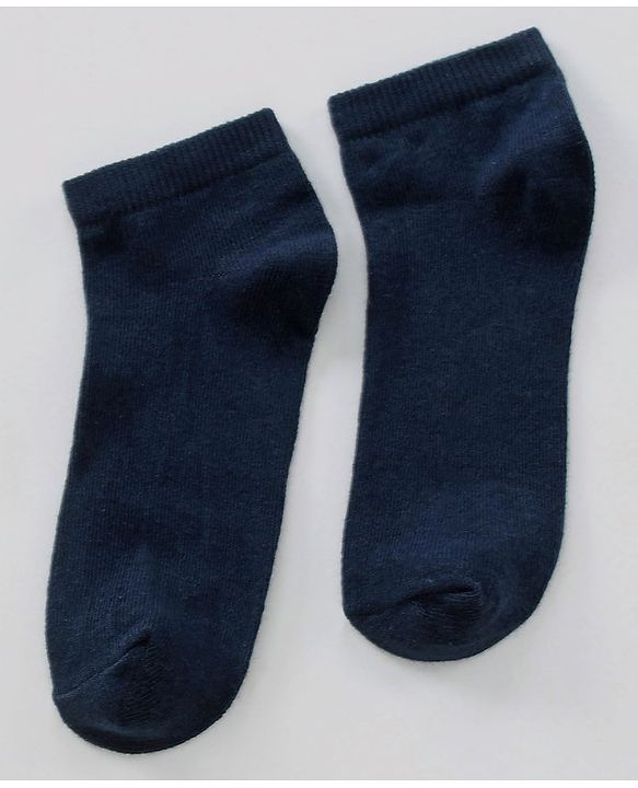 Pine Kids Ankle Length  Anti Microbial Washed School Socks Solid Pack of 3- Navy Blue