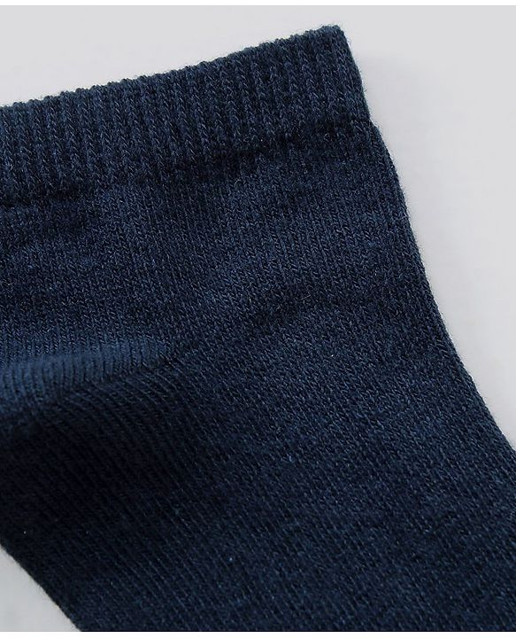 Pine Kids Ankle Length  Anti Microbial Washed School Socks Solid Pack of 3- Navy Blue