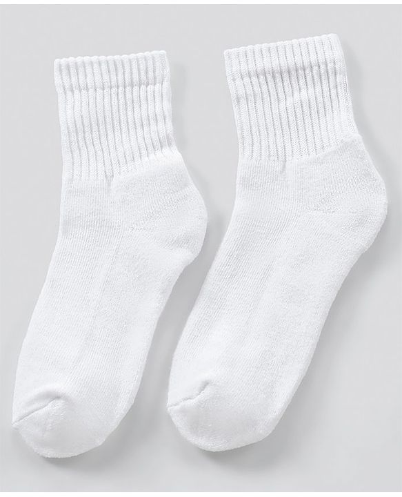 Pine Kids Ankle Length Anti Microbial Washed Terry School Socks Solid Pack of 3- White
