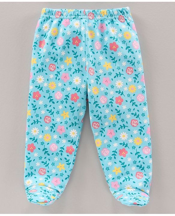 Babyhug Knit Bootie Leggings Multi Print Pack Of 3 - Multicolor