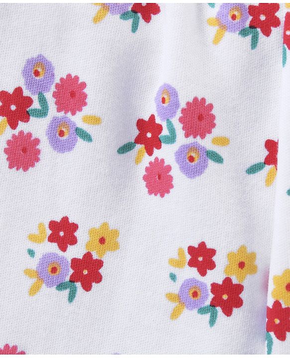 Babyhug Full Length Cotton Bootie Leggings Floral & Dot Print Pack Of 3- Multicolor