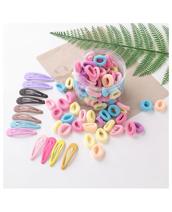 Babyhug Free Size Hair Clips & Bands Set - Multicolor
