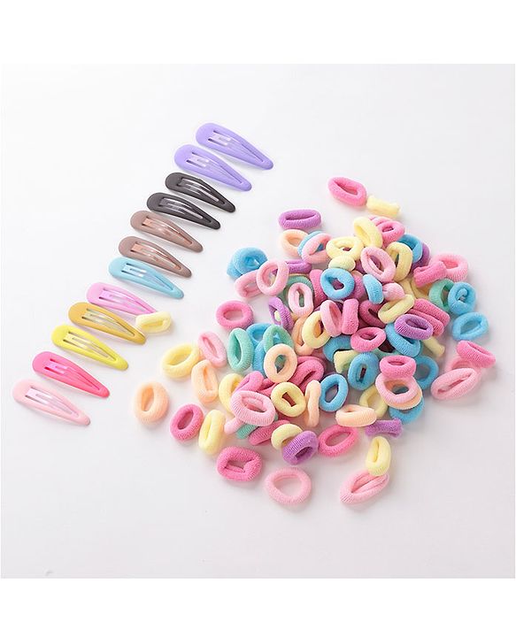 Babyhug Free Size Hair Clips & Bands Set - Multicolor