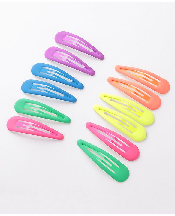 Pine Kids Free Size Snap Clips Pack of 12 - Multicolor