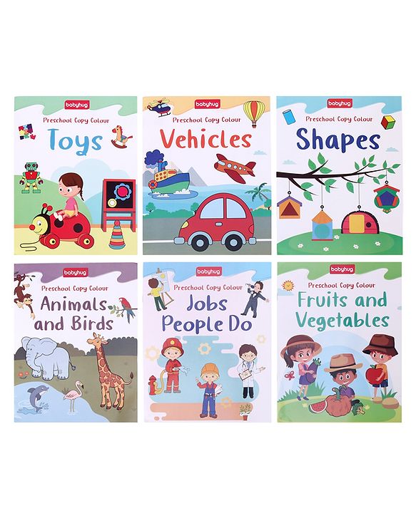 Babyhug My First Copy Colouring Books Pack of 6 - English