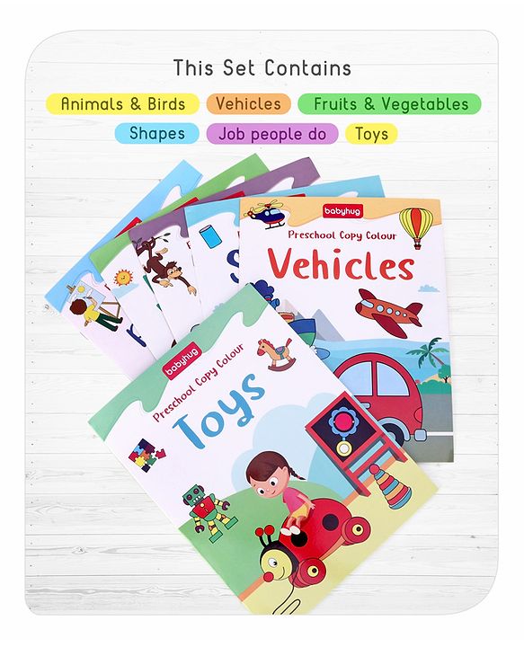 Babyhug My First Copy Colouring Books Pack of 6 - English