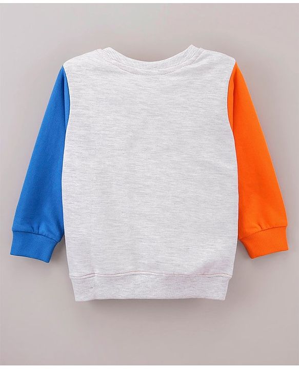 Babyhug Full Sleeves Cut & Sew Sweatshirt With Text Print - Multicolor