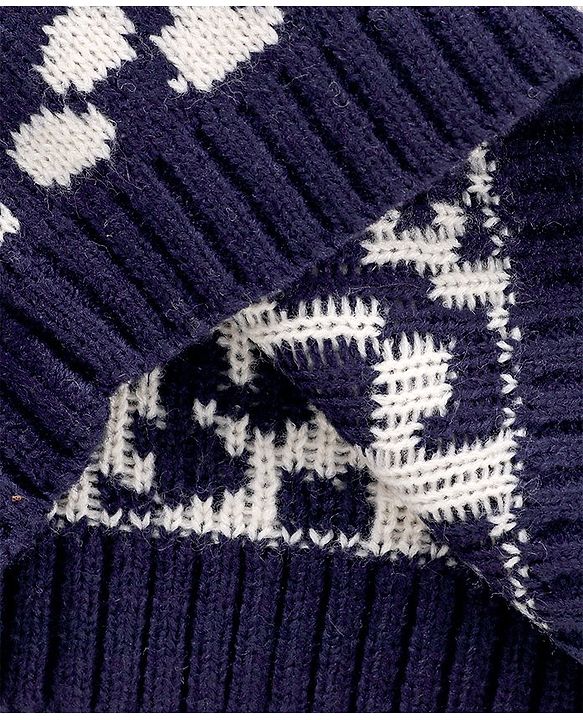Babyhug Full Sleeves Abstract Design Sweater - Navy
