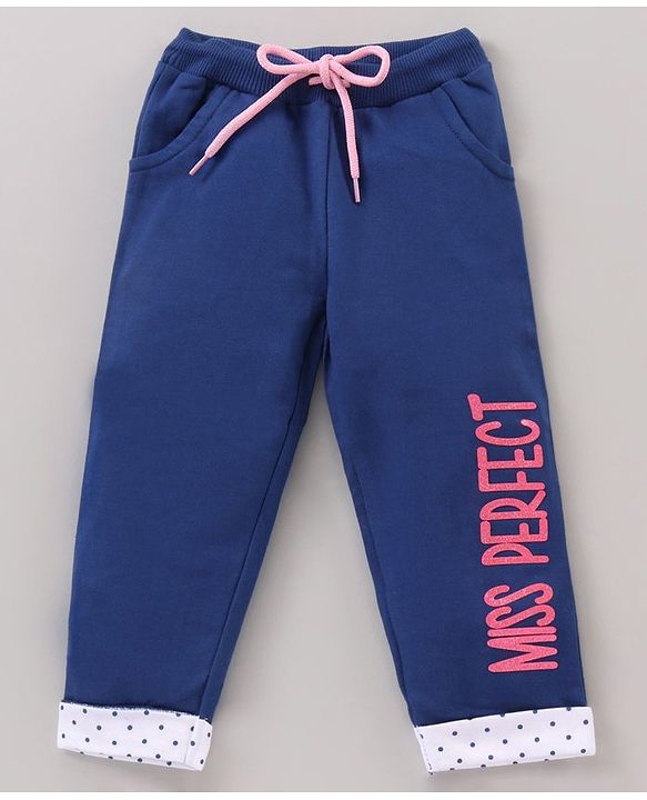 Babyhug Full Sleeves Top & Lounge Pant Miss Perfect Print - Pink Blue