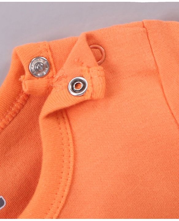 Babyhug 100% Cotton Half Sleeves Romper Airplane Print - Orange