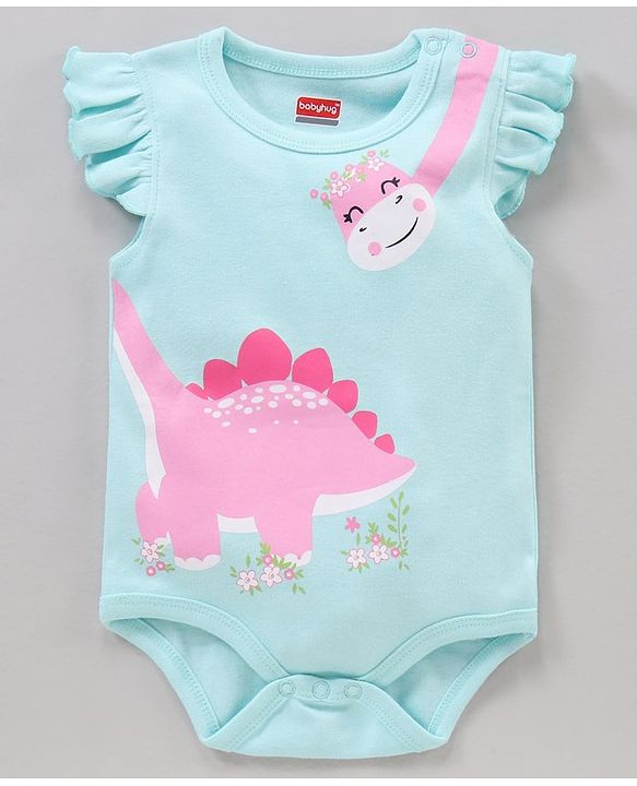 Babyhug 100% Cotton Frill Sleeves Onesie Multi Print Pack of 3 - Multicolour