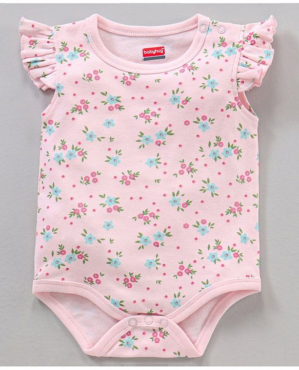 Babyhug 100% Cotton Frill Sleeves Onesie Multi Print Pack of 3 - Multicolour