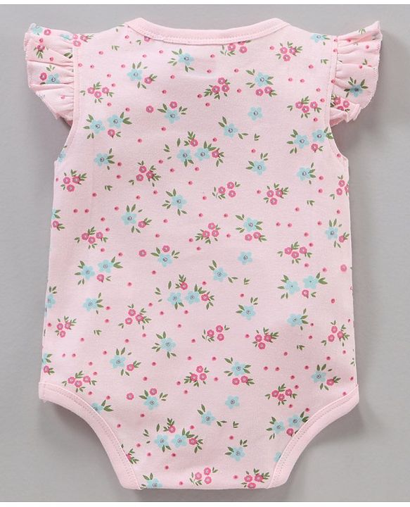 Babyhug 100% Cotton Frill Sleeves Onesie Multi Print Pack of 3 - Multicolour