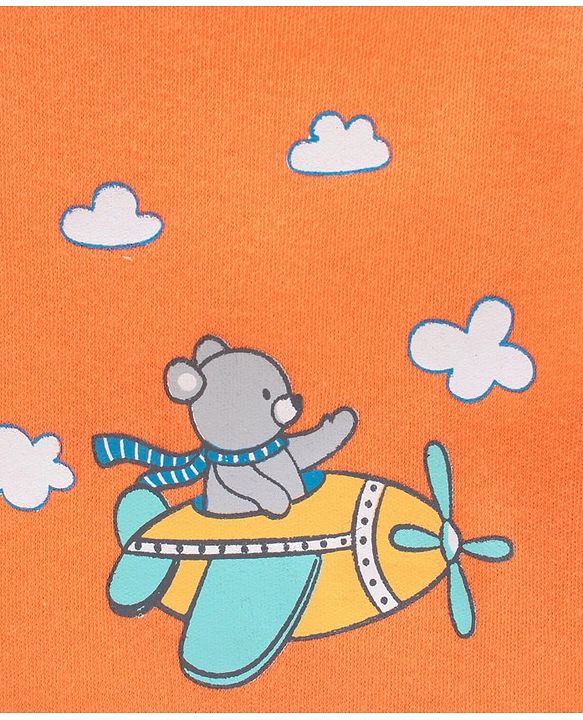 Babyhug 100% Cotton Half Sleeve Onesies Airplane Print Pack of 3 - Multicolor