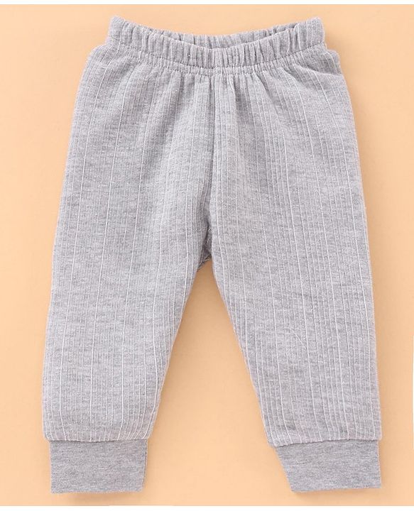 Babyhug Full Sleeves Pullover Vest & Pant Thermal Wear - Light Grey