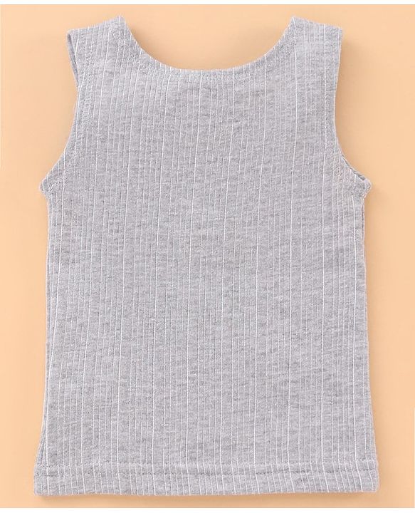 Babyhug Full Sleeves Pullover Vest & Pant Thermal Wear - Light Grey