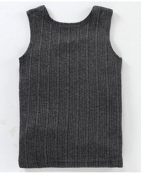 Babyhug Sleeveless Thermal Vests Solid - Dark Grey