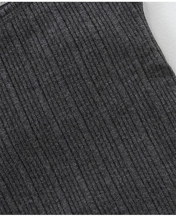 Babyhug Sleeveless Thermal Vests Solid - Dark Grey