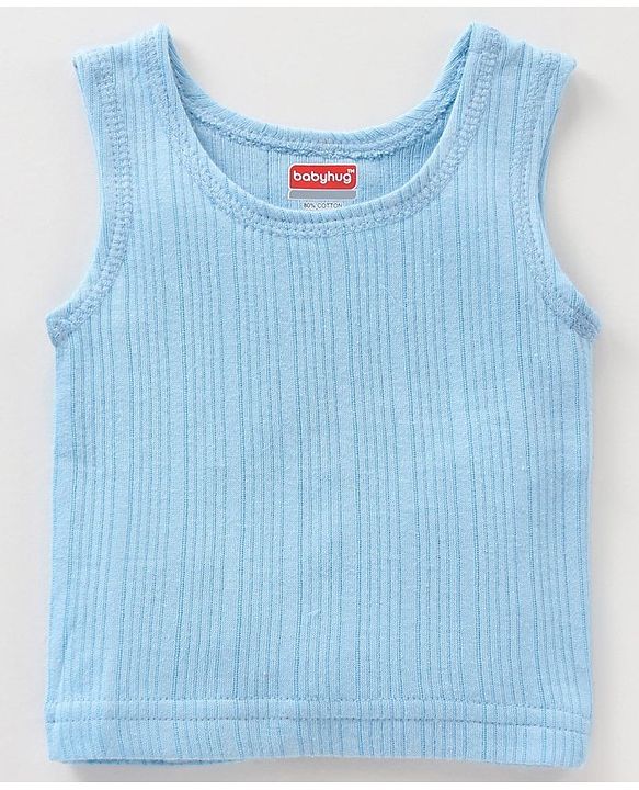 Babyhug Sleeveless Thermal Vests Solid - Blue