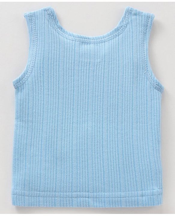 Babyhug Sleeveless Thermal Vests Solid - Blue