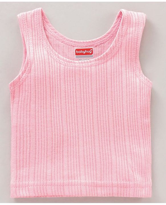Babyhug Sleeveless Thermal Vests Solid - Pink