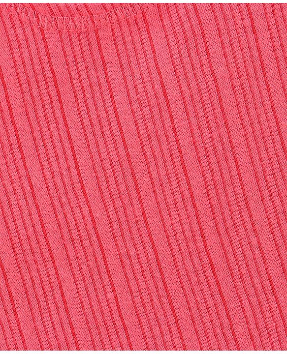 Babyhug Cotton Sleeveless Thermal Vest Solid - Coral