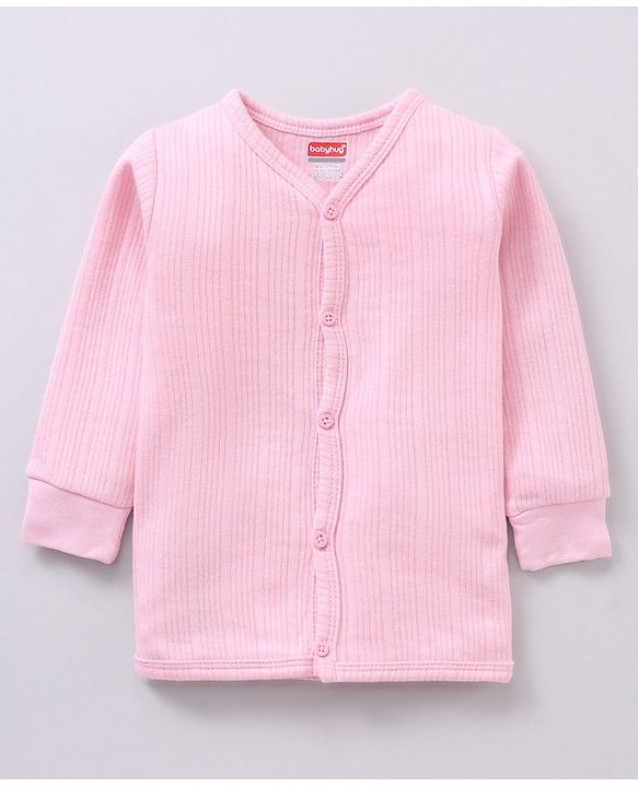 Babyhug Full Sleeves Solid Color Thermal Innerwear Set - Pink