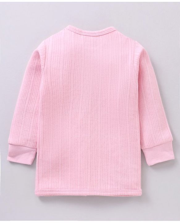 Babyhug Full Sleeves Solid Color Thermal Innerwear Set - Pink