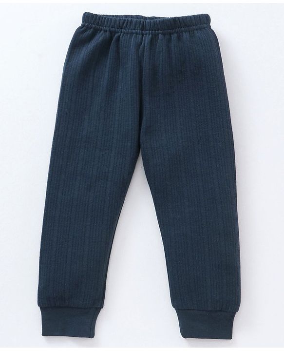 Babyhug Full Sleeves Solid Color Thermal Innerwear Set - Dark Navy