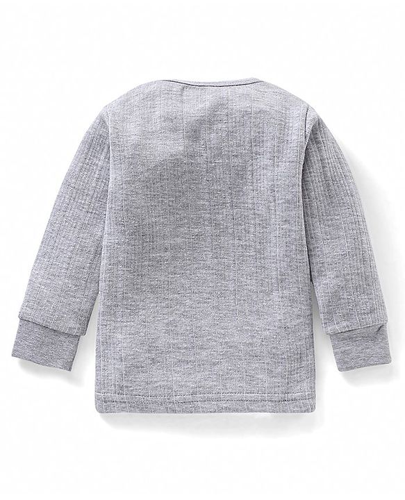 Babyhug Full Sleeves Thermal Inner Wear Solid Colour - Grey