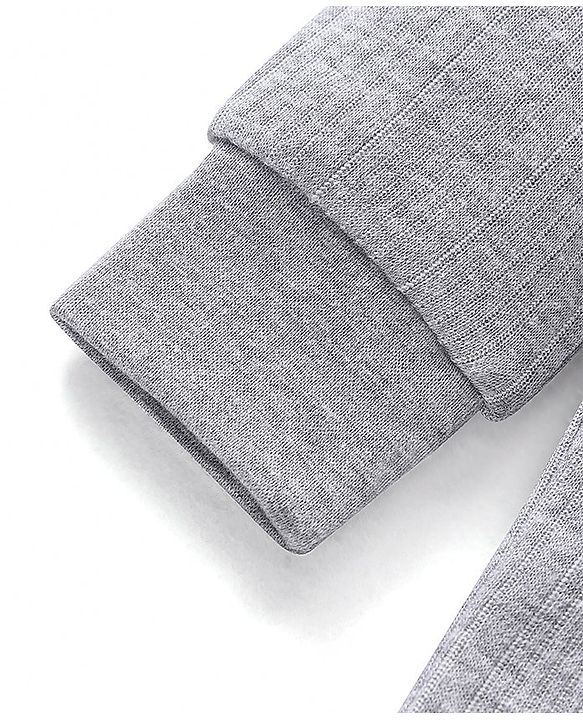 Babyhug Full Sleeves Thermal Inner Wear Solid Colour - Grey