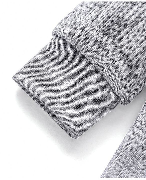 Babyhug Full Sleeves Solid Colour Thermal Vest - Light Grey
