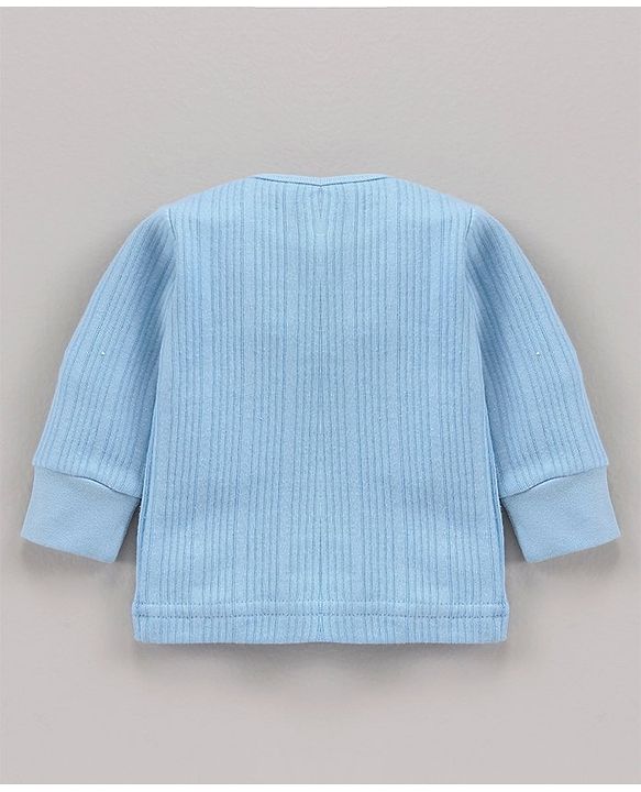 Babyhug Full Sleeves Solid Color Thermal Vest - Blue