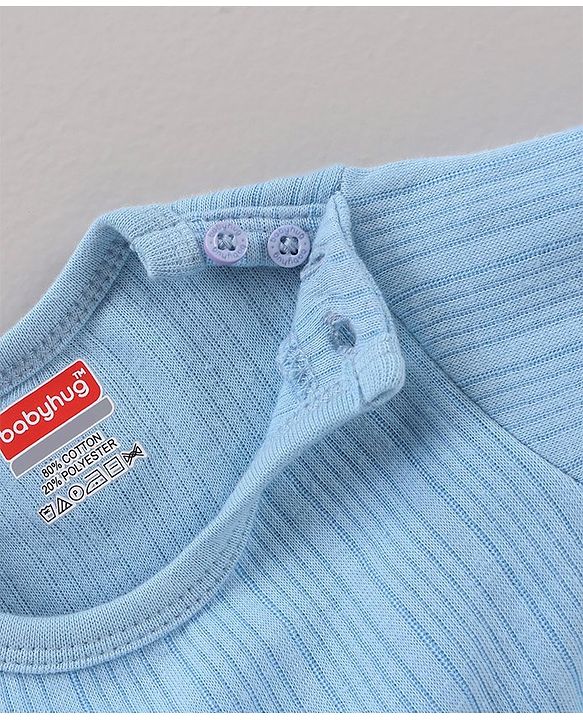 Babyhug Full Sleeves Solid Color Thermal Vest - Blue