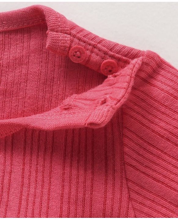 Babyhug Full Sleeves Solid Color Thermal Vest - Coral