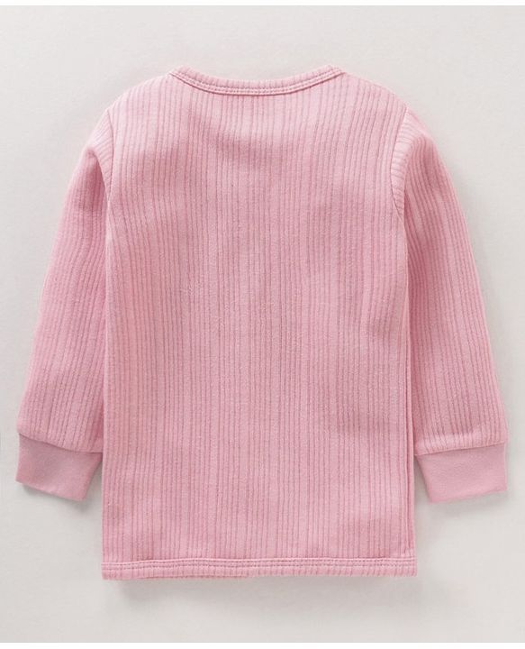 Babyhug Full Sleeves Solid Color Thermal Vest - Pink