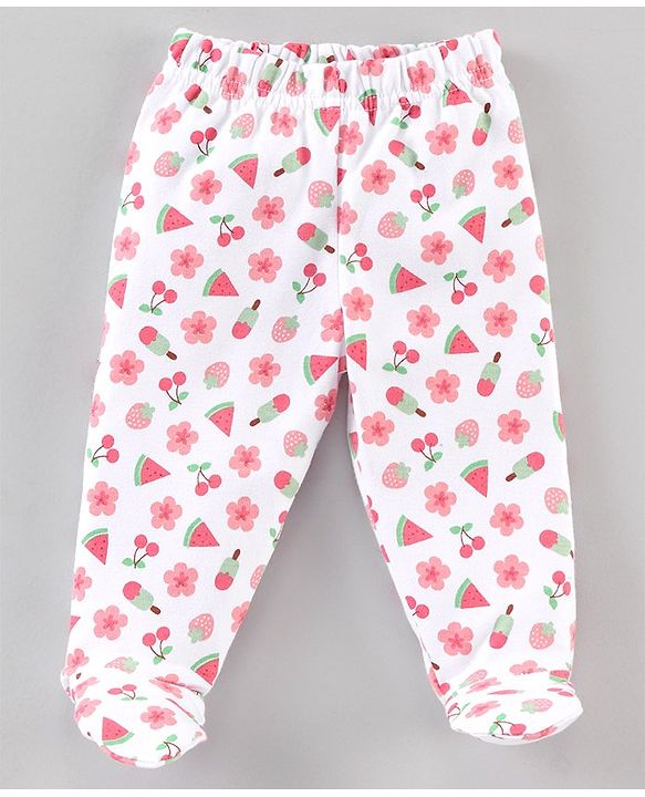 Babyhug Cotton Bootie Leggings Multi Printed Pack of 3 - Multicolour