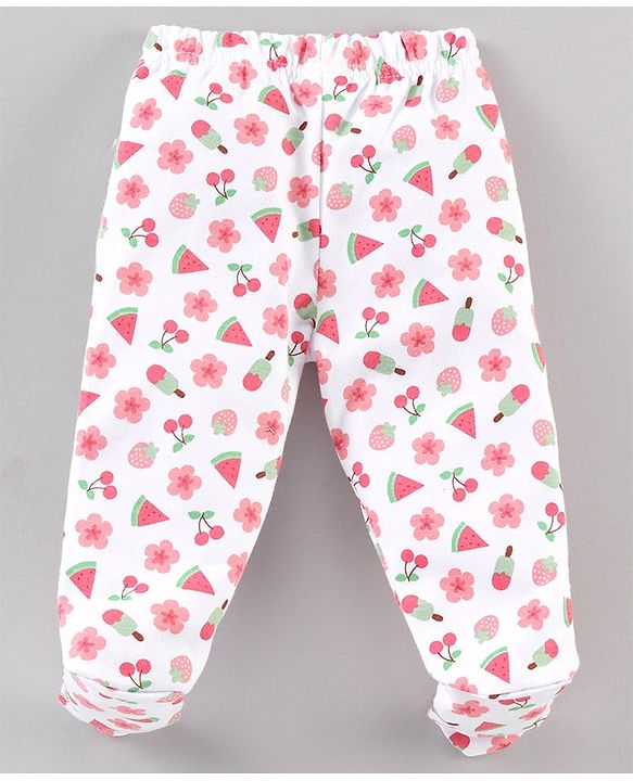Babyhug Cotton Bootie Leggings Multi Printed Pack of 3 - Multicolour