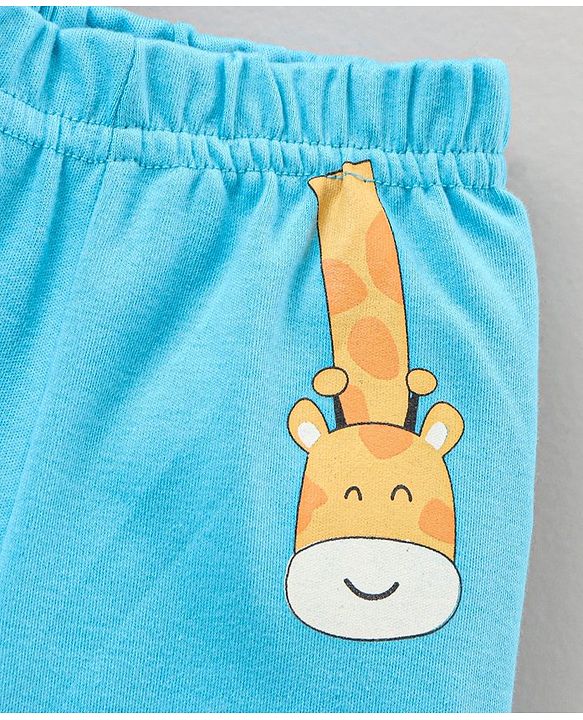Babyhug 100% Cotton Bootie Leggings Striped Pack of 3 - Blue