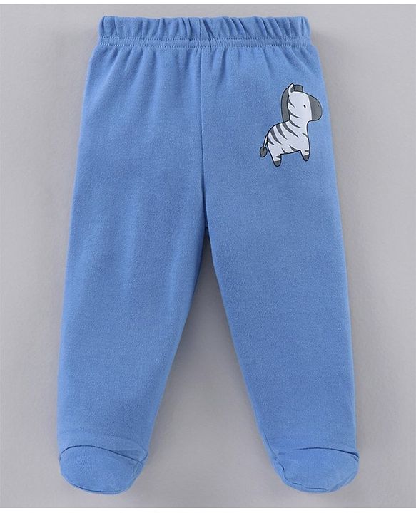 Babyhug Cotton Knit Striped & Zebra Printed Bootie Leggings Pack of 3 - Multicolour