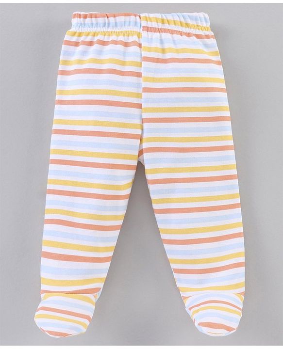 Babyhug Cotton Knit Striped & Zebra Printed Bootie Leggings Pack of 3 - Multicolour