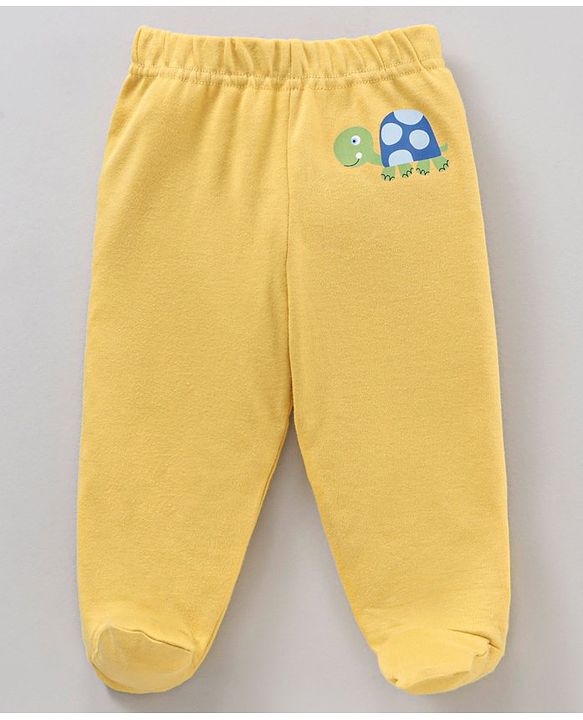 Babyhug Cotton Knit Footed Bootie Leggings Striped & Crabs Printed Pack of 3 - Multicolor