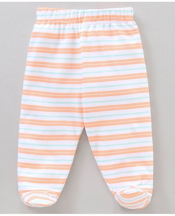 Babyhug Cotton Knit Footed Bootie Leggings Striped & Crabs Printed Pack of 3 - Multicolor