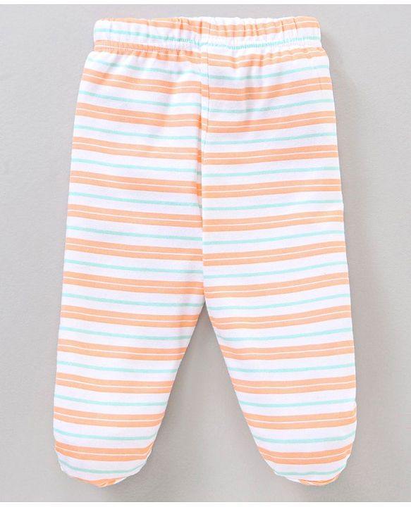 Babyhug Cotton Knit Footed Bootie Leggings Striped & Crabs Printed Pack of 3 - Multicolor