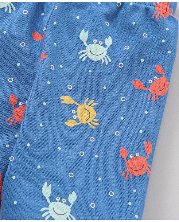 Babyhug Cotton Knit Footed Bootie Leggings Striped & Crabs Printed Pack of 3 - Multicolor