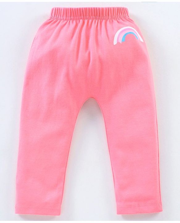 Babyhug Full Length Diaper Leggings Star & Kitty Print Pack of 3  - Yellow Light & Dark Pink
