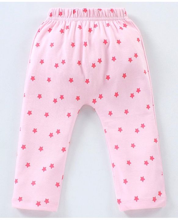 Babyhug Full Length Diaper Leggings Star & Kitty Print Pack of 3  - Yellow Light & Dark Pink