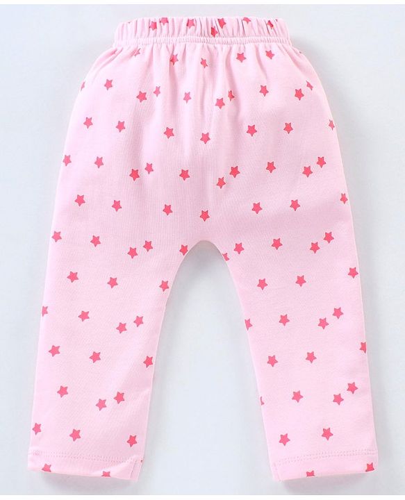 Babyhug Full Length Diaper Leggings Star & Kitty Print Pack of 3  - Yellow Light & Dark Pink